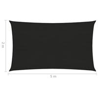 VidaXL Zonnezeil 160 g/m² 2x5 m hdpe zwart - thumbnail