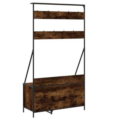 VidaXL Kledingrek met schoenenrek 100x41x184 cm gerookt eikenkleurig