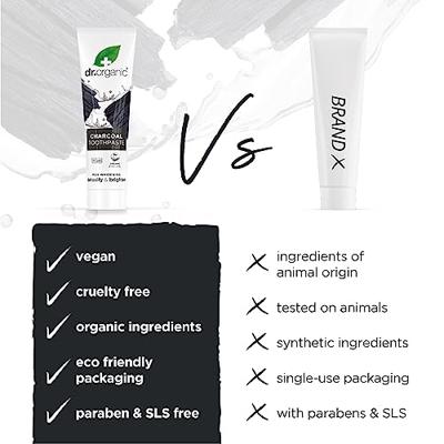 Dr Organic Activated Charcoal Extra Whitening Toothpaste - thumbnail