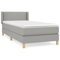 Boxspring met matras stof lichtgrijs 90x190 cm - thumbnail