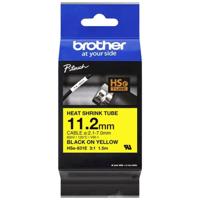 Brother HSE631E Labeltape krimpkous Tapekleur: Geel Tekstkleur: Zwart 11.2 mm 1.5 m - thumbnail
