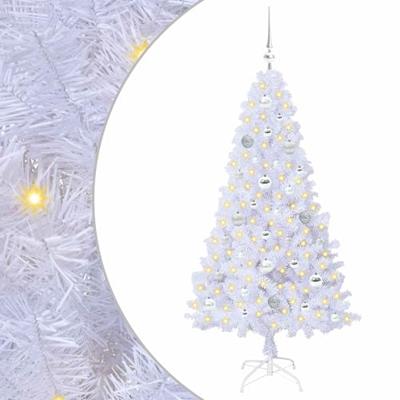 Kunstkerstboom met 150 LED Wit 150 cm PVC en staal