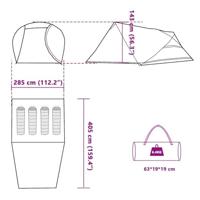 Koepeltent 4-persoons waterdicht verduisterend stof wit - thumbnail