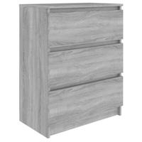 Dressoir 60x35x76 cm bewerkt hout grijs sonoma eikenkleurig - thumbnail