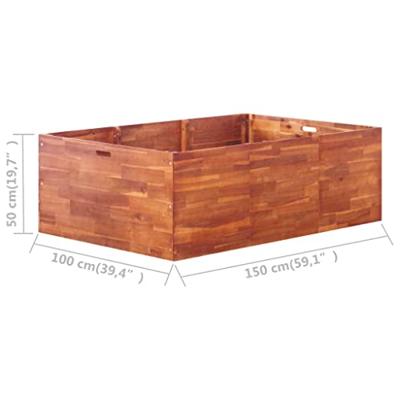 VidaXL Plantenbak verhoogd 150x100x50 cm acaciahout