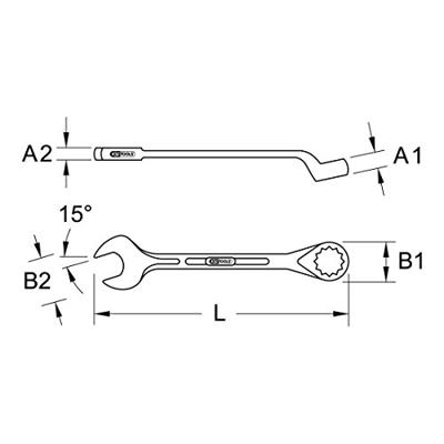 KS Tools 517.1655 517.1655 Ring-steeksleutel Sleutelbreedte (metrisch) 55 mm
