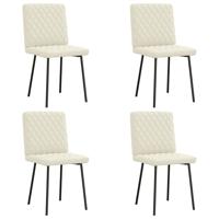 Eetkamerstoelen 4 st fluweel crèmekleurig - thumbnail