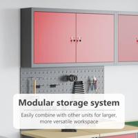 VidaXL Gereedschapskast set met plank 3 pcs rood gepoedercoat staal - thumbnail