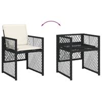 11-delige Tuinset met kussens poly rattan zwart - thumbnail