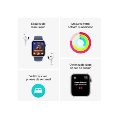 Apple Watch SE (2024) GPS 40 mm Aluminium kast Sport Loop Inktzwart