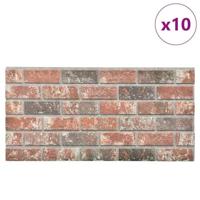 Wandpanelen 11 st 3D donkerbruine en grijze baksteen EPS - thumbnail