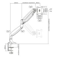 TooQ DB3032TNR-S flatscreen mount voor 1 monitor of LED/LCD-tv (van 13 inch tot 32 inch, tot 9 kg, in hoogte verstelbaar, helling +/-60 graden en 360 graden draaibaar, VESA 75 x 75/100 x 100, zwart) - thumbnail