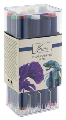 Alcoholmarker nassau duopunt 12 stuks assorti