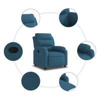 Fauteuil verstelbaar fluweel blauw - thumbnail