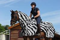 Bucas Buzz-off Riding Zebra zwart/wit maat:155 / 6'7 - thumbnail