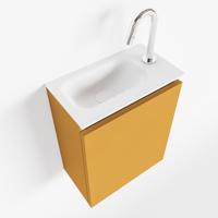 MONDIAZ TURE 40cm toiletmeubel ocher. EDEN wastafel talc links 1 kraangat - thumbnail