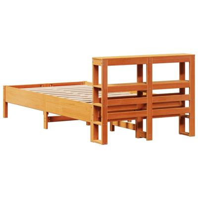 Bedframe zonder matras massief grenenhout wasbruin 150x200 cm
