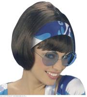 Pruik party girl 70&apos;s bruin - thumbnail