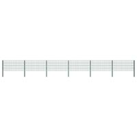 vidaXL Schuttingpaneel met palen 10,2x0,8 m ijzer groen - thumbnail