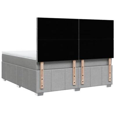 Boxspring met matras stof lichtgrijs 180x200 cm