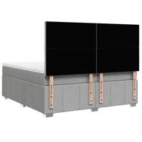 Boxspring met matras stof lichtgrijs 180x200 cm - thumbnail