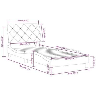 Bedframe met LED zonder matras fluweel zwart 90x190 cm