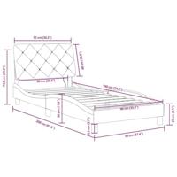 Bedframe met LED zonder matras fluweel roze 90x190 cm - thumbnail