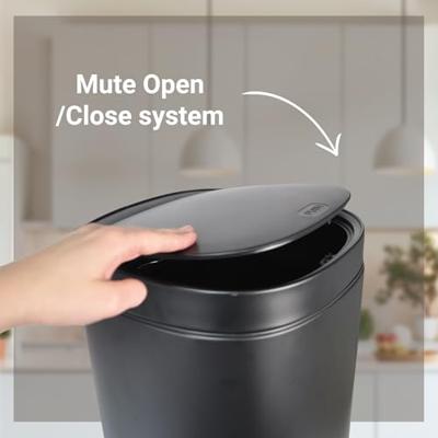 Desq Afvalemmer 50 liter – touch-afvalemmer, onzichtbare bevestigingsring voor vuilniszakken, roestvrij staal, softclose, Dutch Design, zwart Desq Afvalemmer 50 liter – touch-afvalemmer, onzichtbare bevestigingsring voor vuilniszakken, roestvrij staal, softclose, Dutch Design, zwart