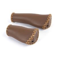 Velo leer ergo 92/135mm donkerbruin fiets handvat - thumbnail