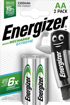 Energizer Extreme HR06 Oplaadbare AA batterij (penlite) NiMH 2300 mAh 1.2 V 4 stuk(s) Energizer Extreme HR06 Oplaadbare AA batterij (penlite) NiMH 2300 mAh 1.2 V 4 stuk(s)