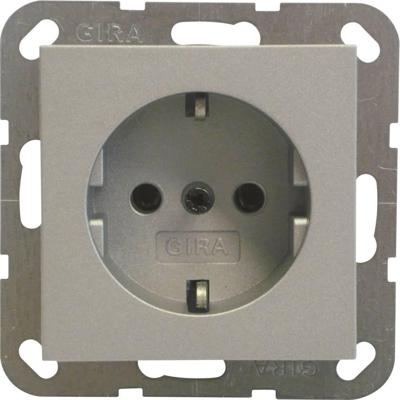 GIRA 0188 26 Wandcontactdoos met randaarde Inzetstuk System 55, Standaard 55, E2, Event, Event Clear, Event Opaque, Esprit, ClassiX Aluminium 1 stuk(s)