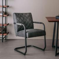 Tower Living Eetkamerstoel 'Civo' PU, kleur Antraciet - thumbnail