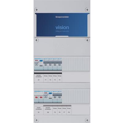 Groepenkast Hager VKG42E 6-groepenverdeler met hoofdschakelaar 2x ALS 30mA 1-fase