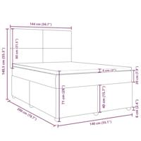 Boxspring met matras stof crèmekleurig 140x200 cm - thumbnail