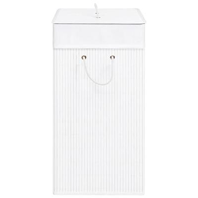 VidaXL Wasmand met 1 vak 83 l bamboe wit