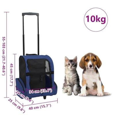 Huisdierentrolley inklapbaar blauw