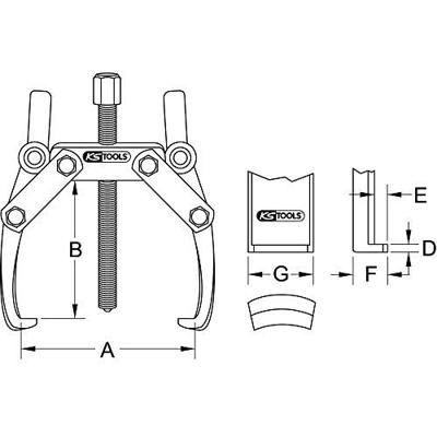 KS Tools 6203401 Poelietrekker Aantal haken: 2