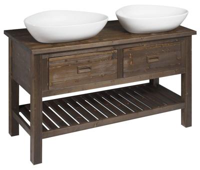 Wastafelkast Sapho Brand 130x73x50 cm Gebeitst Sparrenhout