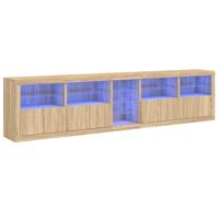 Dressoir met LED-verlichting 283x37x67 cm sonoma eikenkleurig - thumbnail