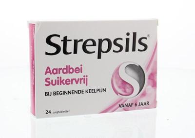 Strepsils Aardbei Suikervrij Zuigtabletten