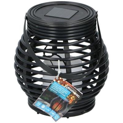 Grundig soloar led lantaarn 15x16 cm zwart