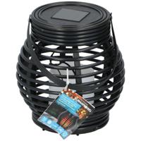 Grundig soloar led lantaarn 15x16 cm zwart - thumbnail