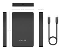 Behuizing voor Harde Schijf Aisens ASE-2542B Zwart 2,5" - thumbnail