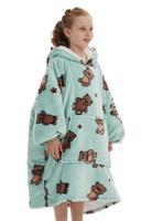 Draagbare deken met capuchon & mouwen - kind - beren - thumbnail