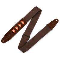 Levys Leathers MC2PH-BRN katoenen gitaarband met plectrumhouder - bruin - thumbnail