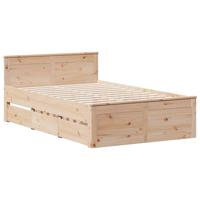 Bedframe zonder matras met hoofdbord grenenhout 135x190 cm - thumbnail