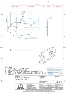 Unbranded Grs bit crowfoot steeksleutel 3/8 18mm
