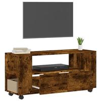 Tv-meubel 102x34,5x43 cm bewerkt hout gerookt eikenkleurig - thumbnail
