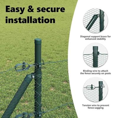 VidaXL Afrasteringspaal groen 25 x 0,6 m (13 mm gaas) staal en pvc