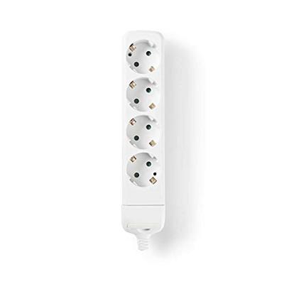 Nedis Stekkerdoos | Randaarde stekker / Type F (CEE 7/7) | 4-wegs | 3680 W | 16 A | Wit | 1 stuks - EXSO400F1WT EXSO400F1WT